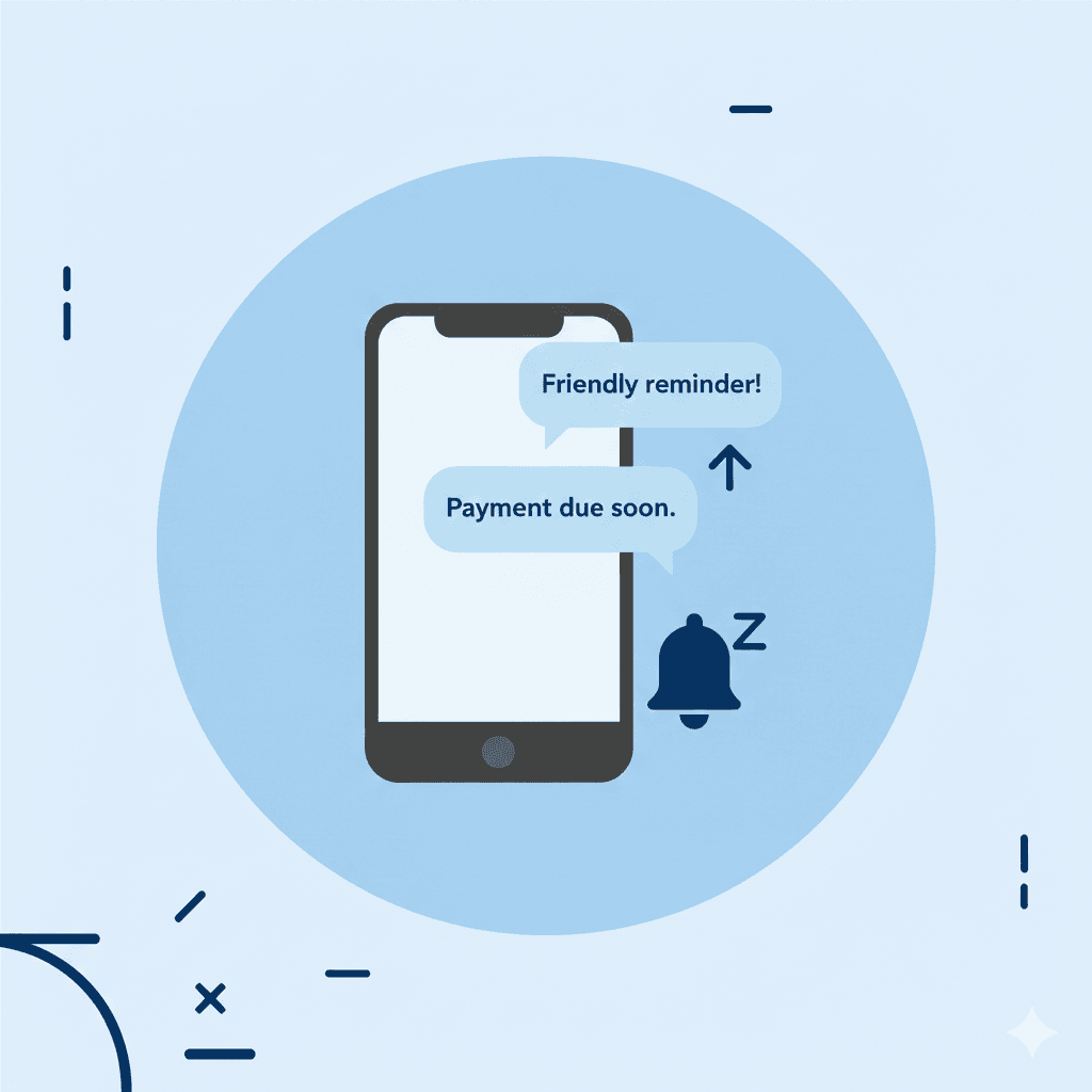 Automated payment reminder notification on mobile device